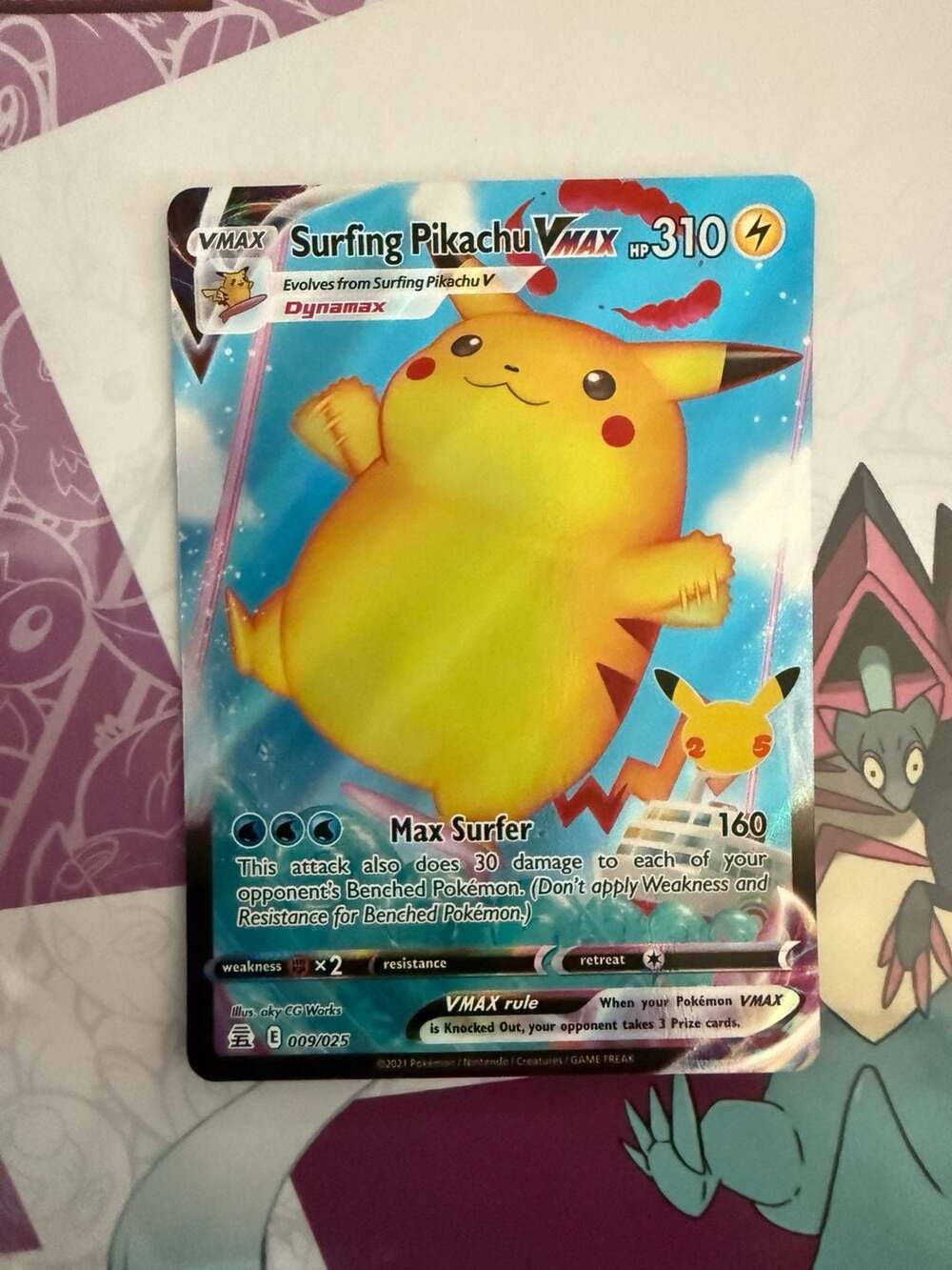 Surfing Pikachu VMAX 009/025 Pokemon Celebrations 25th Anniversary